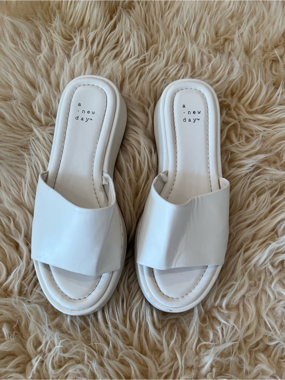 a new day White Slide Mules for Women